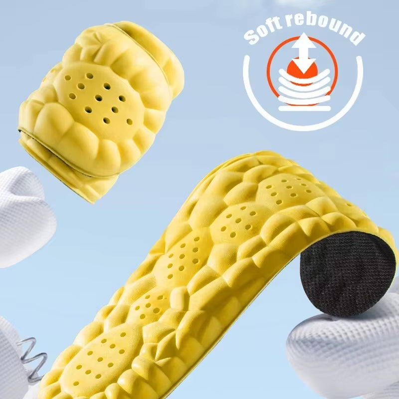 4D Cloud Technology PU Sole Sports Insoles for Shoes Soft Breathable Shock Absorption Cushion Running Orthopedic Care Insoles